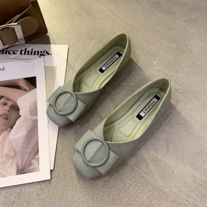 Free Shipping Spring Slip-On Soft-Soled Shoes With A Gentle Square Toe And Shallow Opening WomenS New Flat Shoes