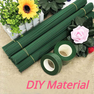 50pcs 30/40CM Wire Mesh Flower Material Diy Flower Diameter Green Wire Handmade Rose Pole