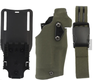 Tactical Holster Set For G17/19 With  flashlight-Compatible With QLS Mount Holster Panel Adapter With Leg Strap