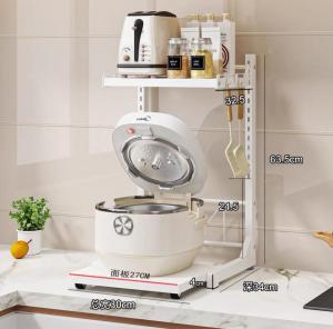 ✳️TSG65✳️ Pull-Out Tray & Height Adjustable Microwave Oven Rack Oven Holder Oven Stand Microwave Shelf Microwave Rack Microwave Stand Microwave Holder Kitchen Shelf Kitchen Rack Countertop Rack Toaster Rack Rice Cooker Rack Countertop Shelf