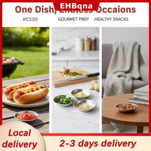 [COD]  HOT SALE Ship within 24 hours Stainless Steel Round Sauce Dishes 9CM Small Condiment Bowls for Food Preparation Table Serving and Meal Presentation 5/10PCS