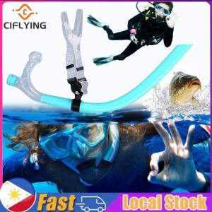 Center-Mount Front Mouthpiece Silicone Snorkel Diving Tube for Adult Youth Kid