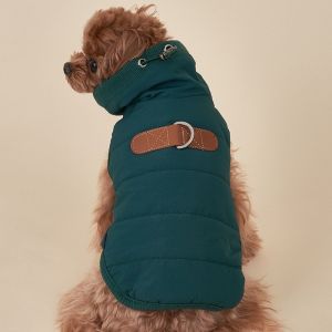 PLLEWY Winter Dog Warm Clothes Windproof Padded Down Dog Hiking Jacket Fashion Adjustable Dog Bodysuit for Small Medium Dog