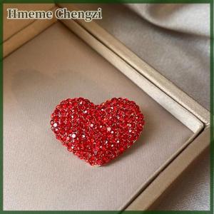 Hmeme Full Of Red Love Brooches High-end Womens Corsage Pins Fixed Clothes And A Sense Of Niche Design