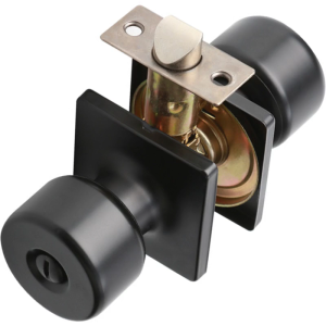 Matte Black Sturdy Zinc Alloy Entry Door Knobs With Lock and Key Convenient for Bedroom or Bathroom Daily Casual Use