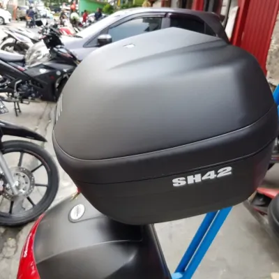 box shad sh 42 hitam bisa untuk 2 helm harga murah bahan tebal mantap