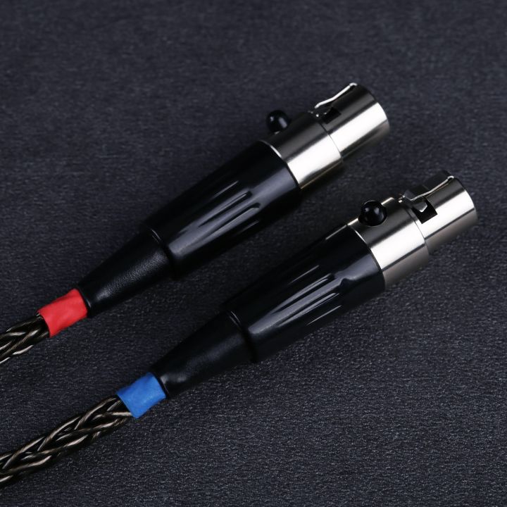 HansnBy 4,4 mm symmetrische kabel compatibel met Audeze LCD-2, LCD-4, LCD-3, LCD-X, LCD-XC koptelefoon, upgrade vervangende audiokabel 6N OCC koper verzilverde kabel walnoothouten behuizing 3 m