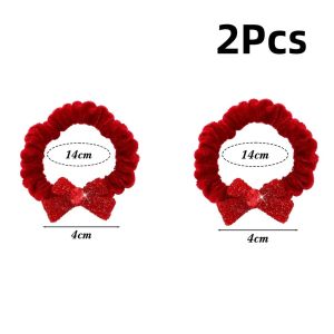 Cột tóc năm mới màu đỏ tinh tế cho phụ nữ ngọt ngào nơ nhung dây buộc tóc vui vẻ cao su đỏ Headband