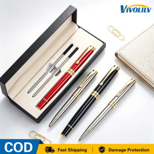 VIVOLILV 2-3 Days Delivery🚚Business Signature Pen Gift Box Set Black Bead Plug-in Ball Pen Elegant Office Stationery Gift