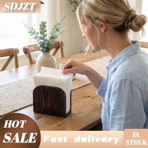 SDJZT Bằng gỗ khăn ăn chủ Tissue Box Countertop Organizer mạnh mẽ Khăn ăn Dispenser cho bàn ăn nhà bếp văn phòng trang trí nội thất