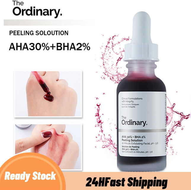 The Ordinary AHA 30 + BHA 2 Peeling Solution 30ml 10mins Exfoliating Mask Facial Serum Remove