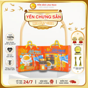 HCM- LIKE NEST [LỐC MINI 6 HŨ] YẾN CHƯNG HẠT CHIA 30% TỔ YẾN NGUYÊN CHẤT
