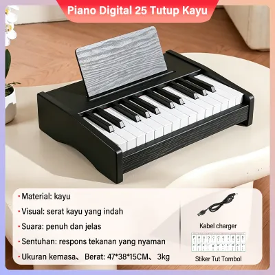 Benston Music Piano kayu 37 tuts untuk anak cocok untuk pemula mainan edukasi bayi laki-laki dan perempuan hadiah keyboard mini.