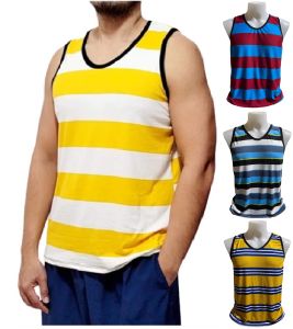 Big Sando Striped Tank Tops Adult Men L-XL