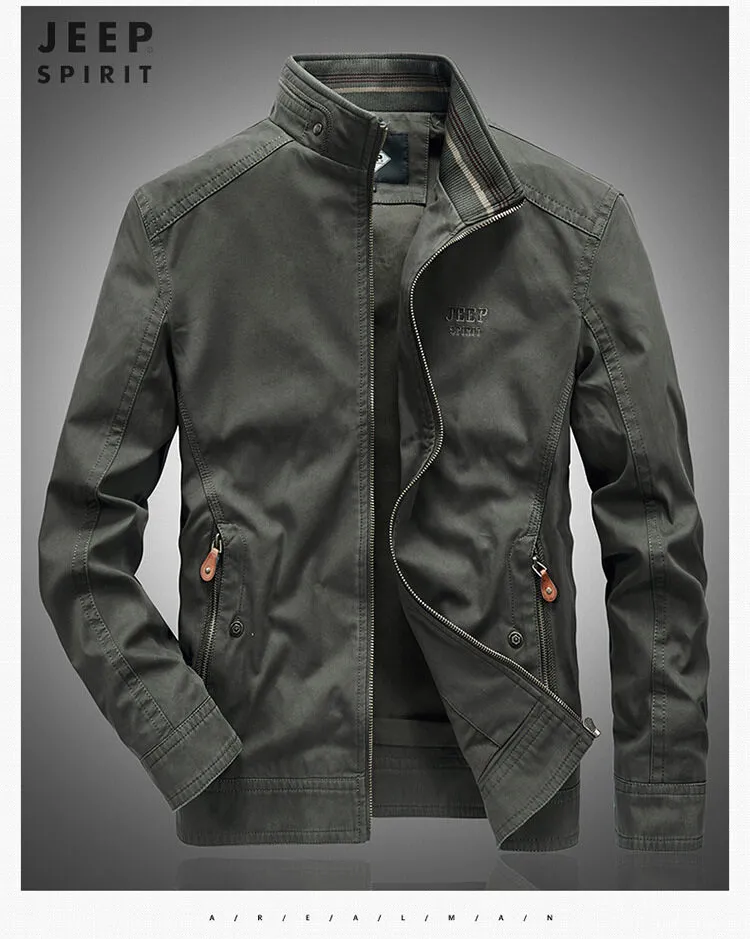 JEEP SPIRIT 1941 ESTD Autumn Winter Jacket Men Coats Military Jacket Male  Loose Pure Cotton Windbreaker Plus Size Bomber Jackets