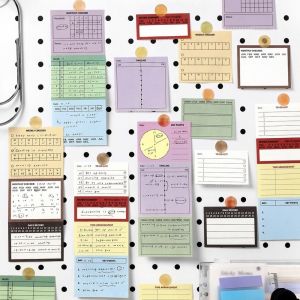 GTRBFDS 80 Sheets Simple Design Sticky Notes Colorful Mini Planner Message Paper Multiple Uses Memo Writing Pad Student Use