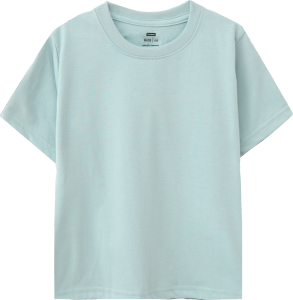 Yuedpao Kids (NEW) เสื้อยืดเด็ก สีสดใส สไตล์มินิมอล ผ้านุ่ม สัมผัสเบาสบาย ไม่ย้วย ไม่หด ไม่ต้องรีด สี_Blue Lagoon