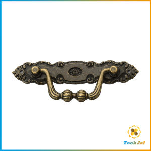 TookJai มือจับลิ้นชัก โลหะผสมสังกะสี สไตล์ยุโรปโบราณ สําหรับเฟอร์นิเจอร์ ติดตั้งโดยการเจาะสกรู drawer handle