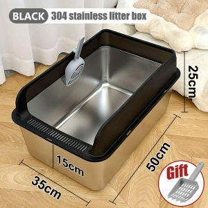 【Free Gift】Stainless Steel Cat Litter Box Fully Enclosed Detachable Cat Litter Box Free shovel