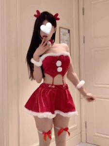 U Gonna S Christmas Sleepwear for Women Dress Red Sleeveless Push Up Lingerie Nightwear Fashion 2025 New Design Elastic Party Christmas Gift