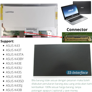 LCD ASUS K43 K43T K43TA K43BY K43E K43U K43S K43E K43SD K43SJ K43B new original