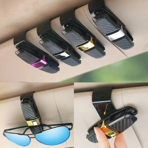 Carbon brazing car glasses clip multi function car sunglasses double clip sun visor sunglasses bill clip car accessories
