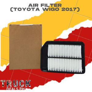 Toyota Wigo 2017 Air Filter - Cardboard Box - Black Frame - White Pleated Filter - Vehicle Maintenance