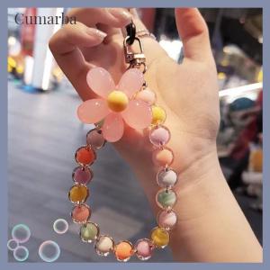 [Cumarba] 1pc Macaron-Colored Bead String Fashion Mobile Phone Lanyard Ins Style Handmade Beaded Anti-Lost Mobile Phone Chain