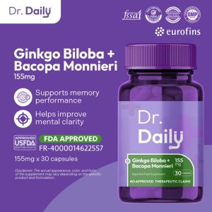 Dr Daily Ginkgo with Bacopa Ginkgo Biloba Bacopa Monnieri Memory Retention Mental Clarity