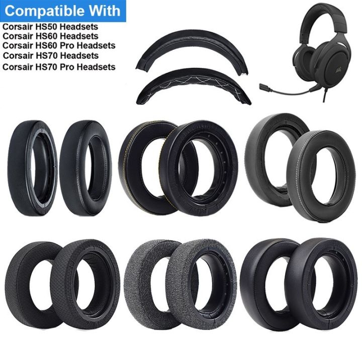 1 Pair Replacement Headphone Ear Pads For Corsair HS50 HS60 Pro HS70 Pro Headphone Headband
