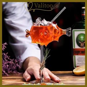 [Valitoo] แก้วค๊อกเทลแก้วหนามทรงปลาสุดสร้างสรรค์แก้วไวน์แบบ KTV ไนท์คลับปาร์ตี้ดื่มน้ำหมึกรูปนกทรงปลาหมึก