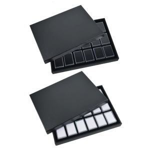 Rhinestones Holder Display Case for Rings Earrings and Fossils Showcase Loose Diamonds Box with Dustproof Lid