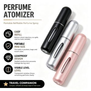 Portable 5ML Mini Perfume Spray Bottle Refillable Lightweight Bottle Atomizer for Travel