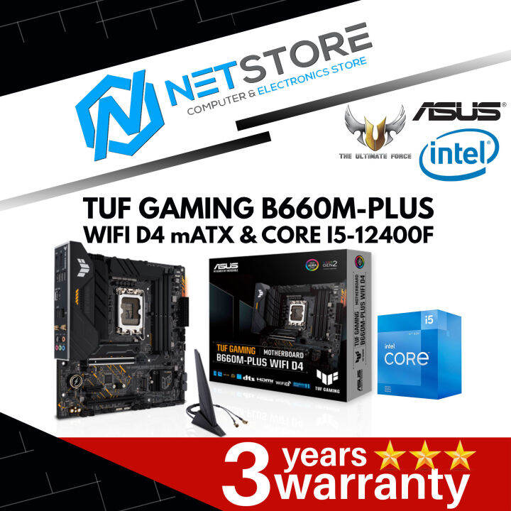 PWP ASUS TUF GAMING B660M-PLUS WIFI D4 mATX MOTHERBOARD & INTEL CORE I5- 12400F PROCESSOR | Lazada