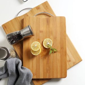 Thớt Gỗ Tre Bamboo An Toàn Sạch Sẽ - Thớt Chữ Nhật Có Tay Cầm Dễ Vệ Sinh Cao Cấp