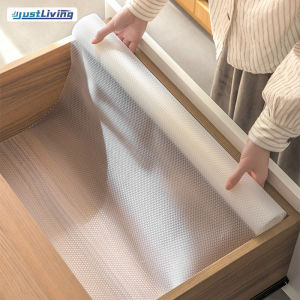 JustLiving Waterproof EVA Cabinet Drawer Mat Kitchen Translucent Wardrobe Mat Moisture-proof Home Table Placemats Waterproof Non-Slip Mat Mildew Proof Shelf Liner