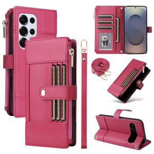 Vỏ bọc đa Nắp gập Có Khe Cắm Thẻ Ví da từ tính cho Samsung Galaxy S25 S24 S24 S21 Ultra / S25 S24 S23 S21 Plus / S21 S23 S24 Fe vỏ điện thoại