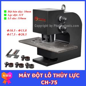 Máy Đột Thủy Lực CH75 - Chuyên dụng đột bản sắt thép kim loại dày 10mm - Bảo Hành 6 Tháng