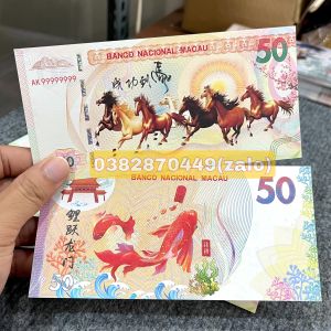 [Giá Tốt] Tờ Tiền Mã Đáo Thành Công Macau Lưu Niệm 50 patacas Con Ngựa Lì Xì Tết Ý Nghĩa