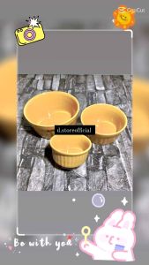 Mangkok Bulat Warna Keramik Tebal Unik Mangkok Porselen 3pcs