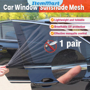 ItemMart Car Window Sunshade Mesh Car Mosquito Net Screen 1Pair Visor Mesh Breathable Anti-UV