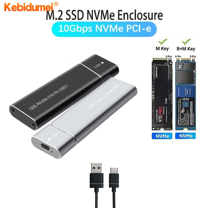 Kebidumei NVME SSD Enclosure External M2 NVMe Case M2 USB