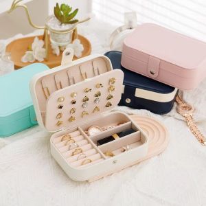 WXUZGC168 Multi Compartment Jewelry Box PU Leather Compact Design Jewelry Storage Holder Small Small Size Portable Jewelry Box For Women