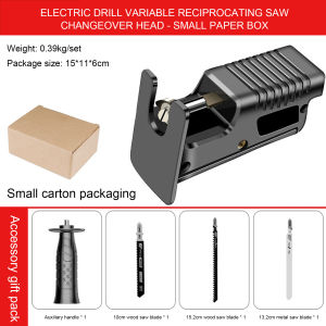 YLS-1Electric Drill Modified To Electric Saws Adapter Hand Drill Jig Saw Adapter Power Electric Drill Convert Curve Saw Reciprocating Saw with Sawblade Woodwork Cutting Reciprocating jigsaw Gergaji Electrik