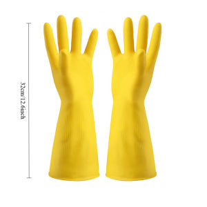 Long Household Gloves Rubber Gloves Non-slip Thicken Dishwashing Gloves Laundry Gloves Kitchen Washing Gloves