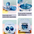 450ML Kids Panda Bus Water Bottle Toy Car with Shoulder Strap and Straw Children Water Jug Detachable. 