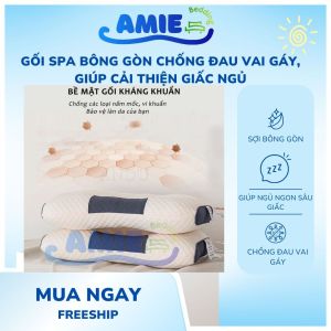 Gối Mat-Xa Gối Công Thái Học Giúp Nâng Đỡ Cổ Chống Đau Mói Cổ Vai Gáy