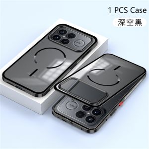Aluminium Alloy Metal Frame Case For Poco F8 Ultra F8 Pro Magnetic For MagSafe Matte Clear Acrylic Cover For Xiaomi POCO F8 Pro