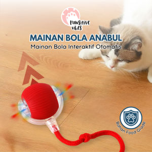 Mainan Bola Anabul Interaktif Otomatis Anjing Kucing - Mainan Bola Tali Kucing & Anjing - Smart Rotating Ball For Pet Cat Rolling Ball