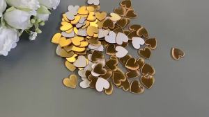 Sacesr 200PCS Multi Shape DIY Craft Mirror Stickers Round Square Triangle Diamond Heart Waterdrop Mirror Tiles Decals DIY Accessories 9Q4T2